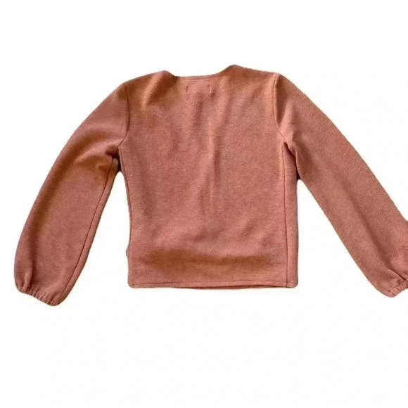 Women's Madewell Texture & Thread Crepe Ling Sleeve Wrap Blouse Size XS Stretchy - Picture 4 of 9